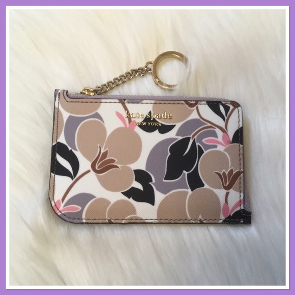 kate spade Handbags - Kate Spade Medium L-Zip Card Holder Floral NWT
